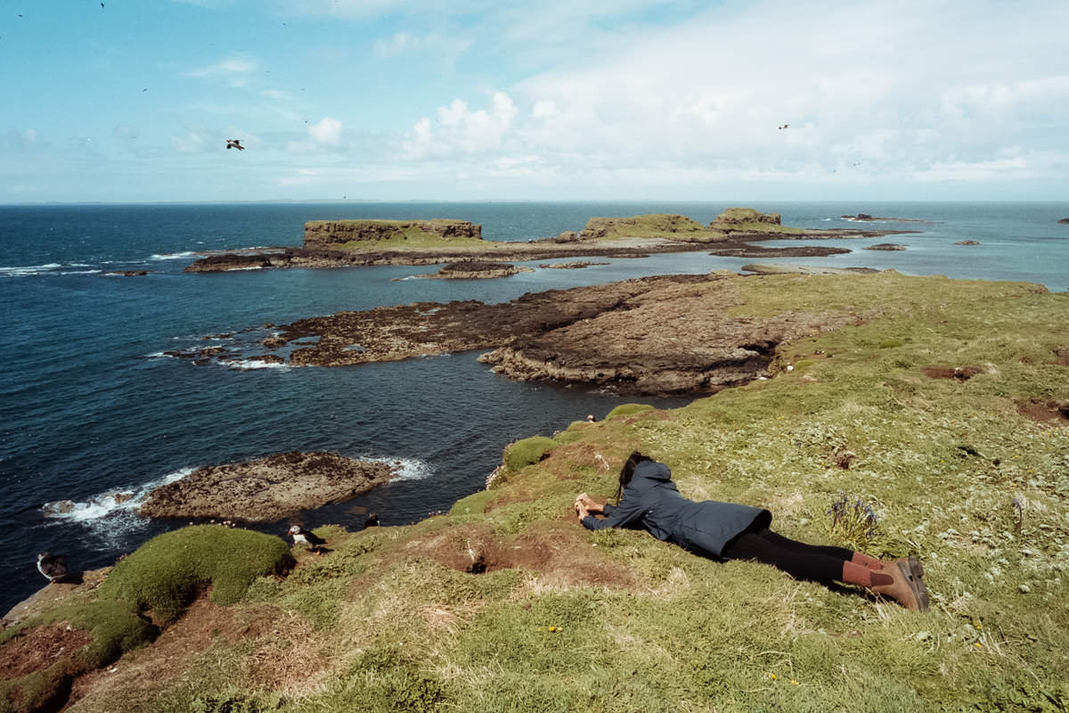 Isle of Staffa Tours scotland photographing on contax g2 film camera and kodak portra 160