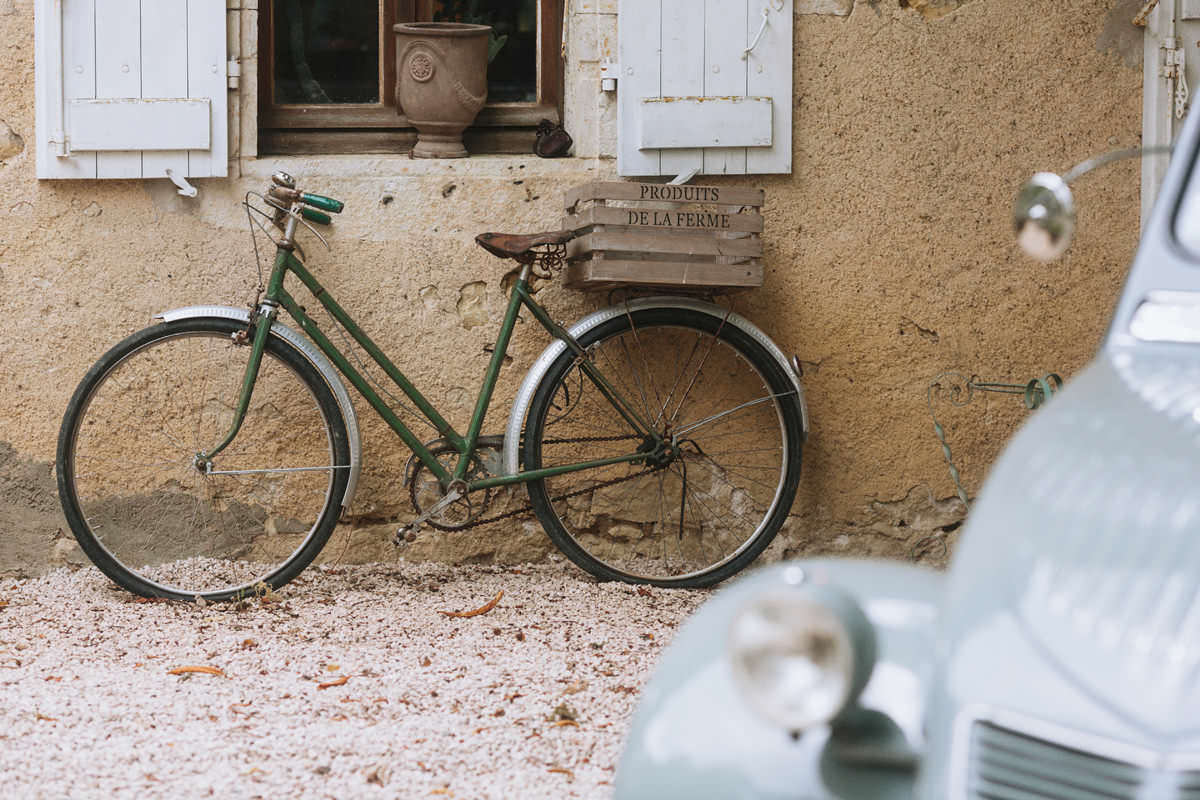 cute green bicycle in france