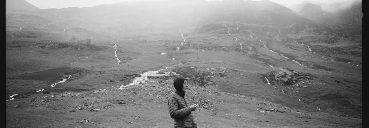 Glencoe scotland photographing on hasselblad xpan panoramic film camera and kodak trix 400