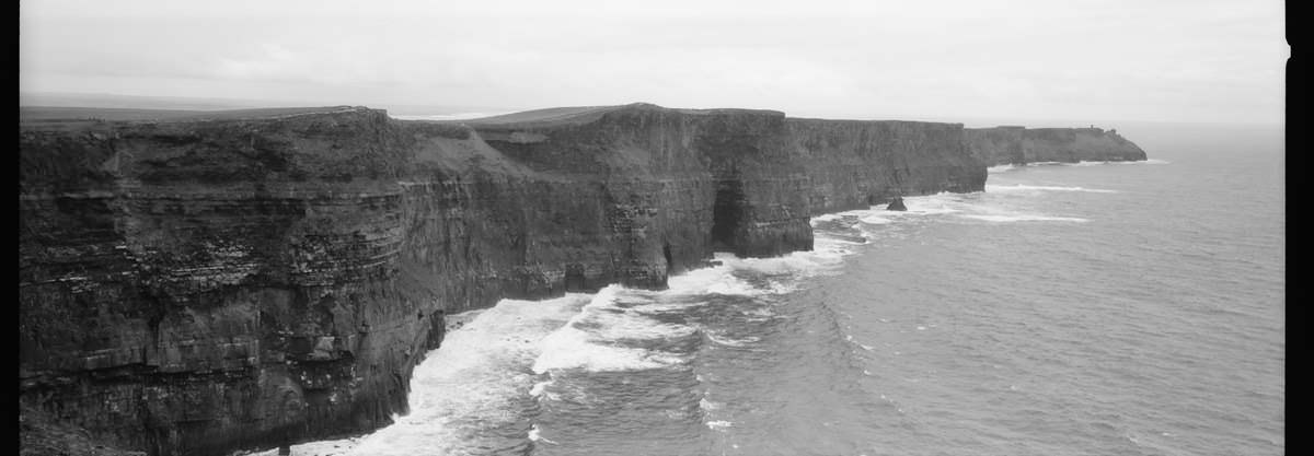 Cliffs of Moher, Hasselblad XPAN 45mm, Kodak TriX 400, Panoramic Film Ireland