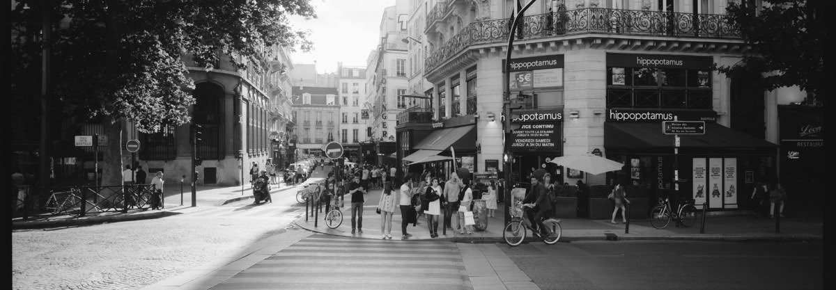 Parisian Streets france street photography on hasselbald xpan 45mm on kodak trix 400