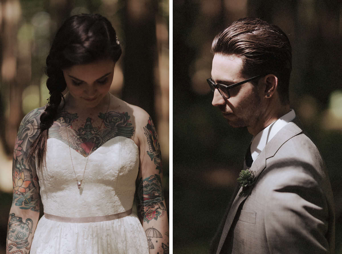 tattooed bride and groom vancouver