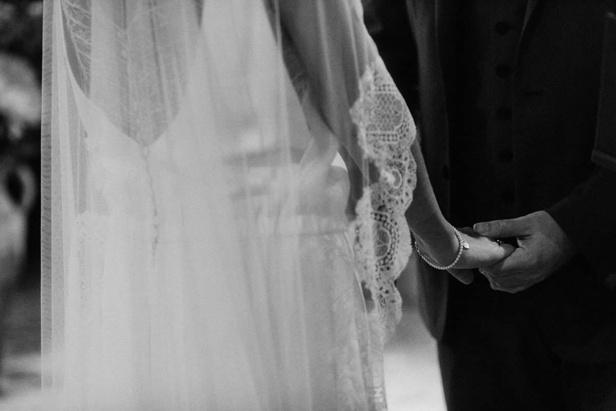 wedding ceremony inside an old church in the south of france