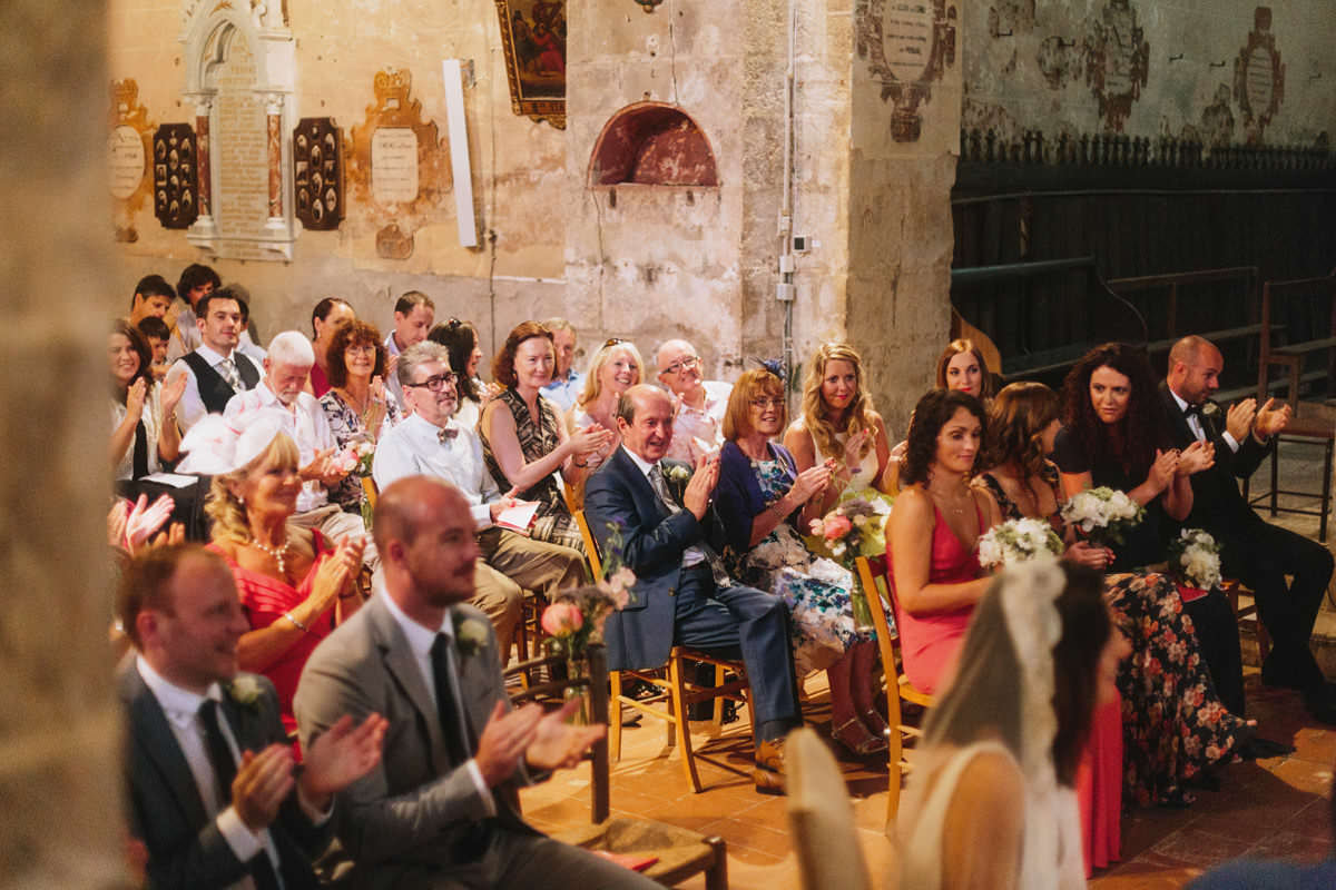 wedding guests at a ceremony in the south of france