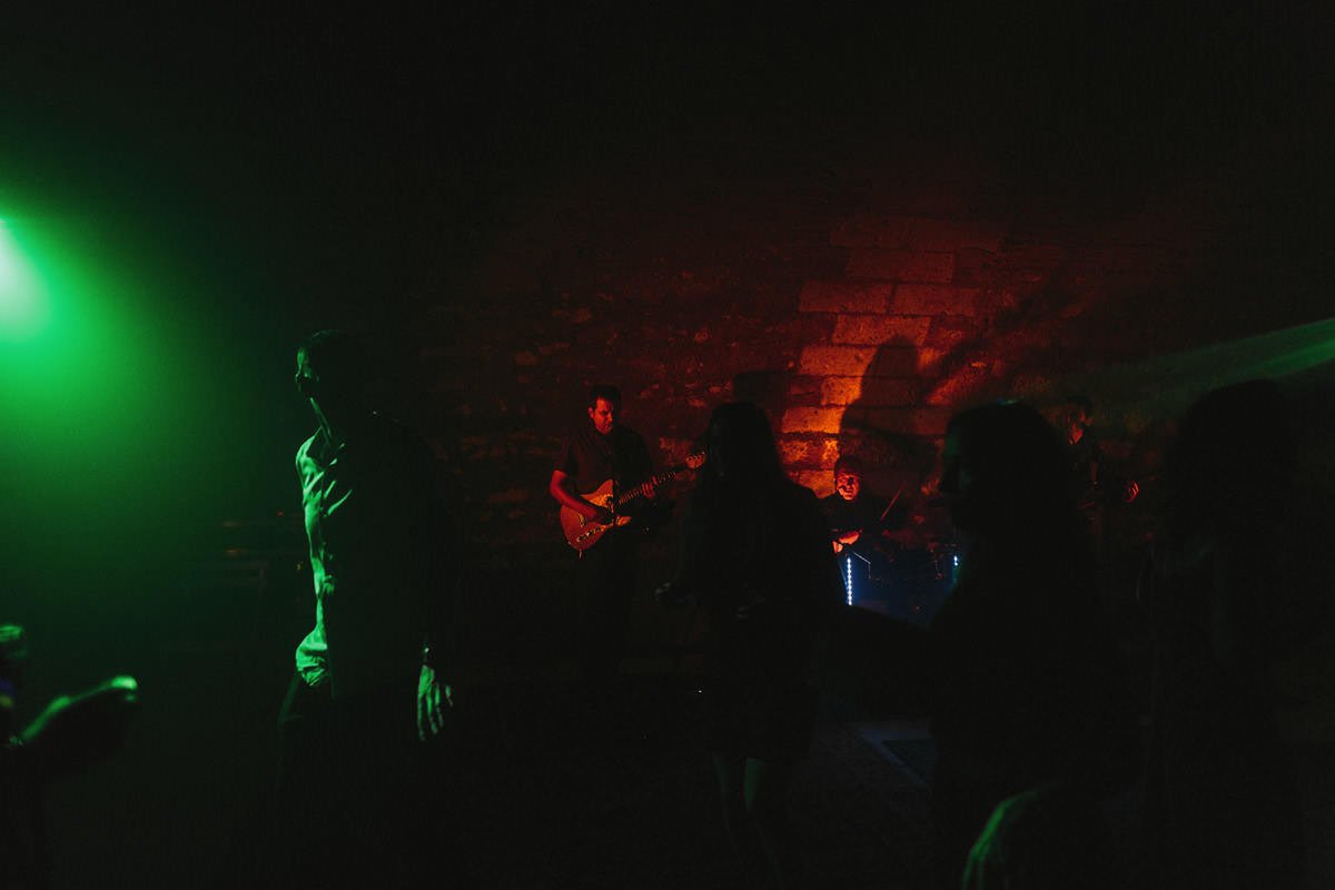 band playing at a wedding