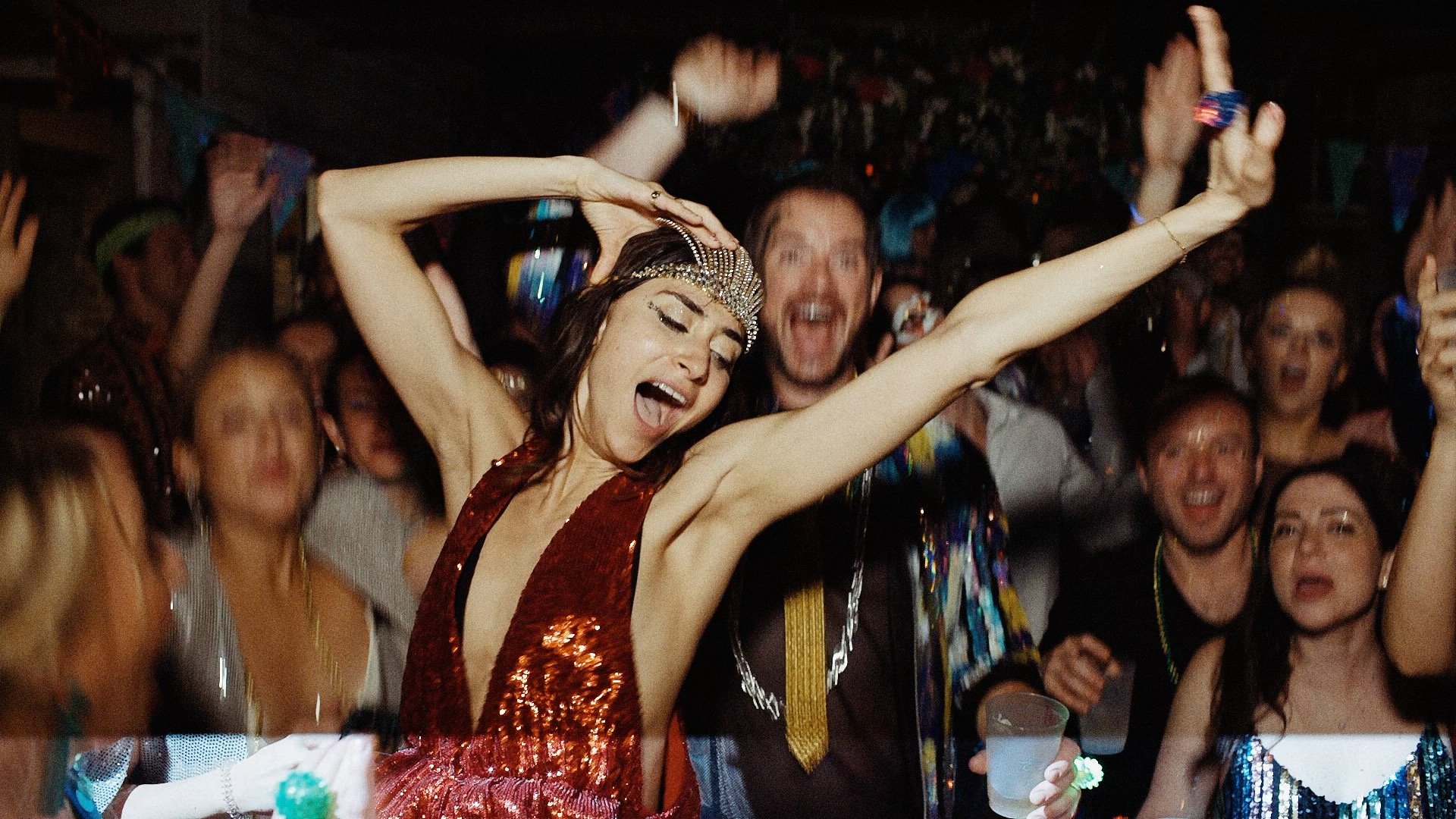 wedding couple celebrating in new orleans at the historic race and religious