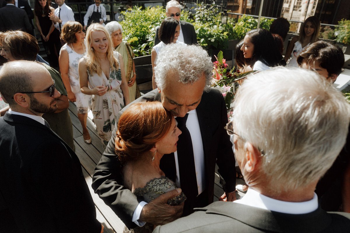 guests at an outdoor wedding ceremony at the vancouver club