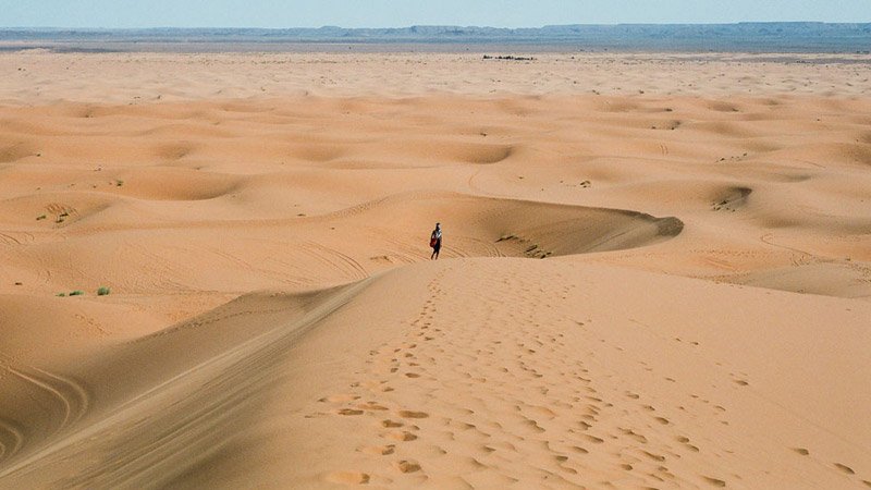 35mm photo of sand dunes in morocco