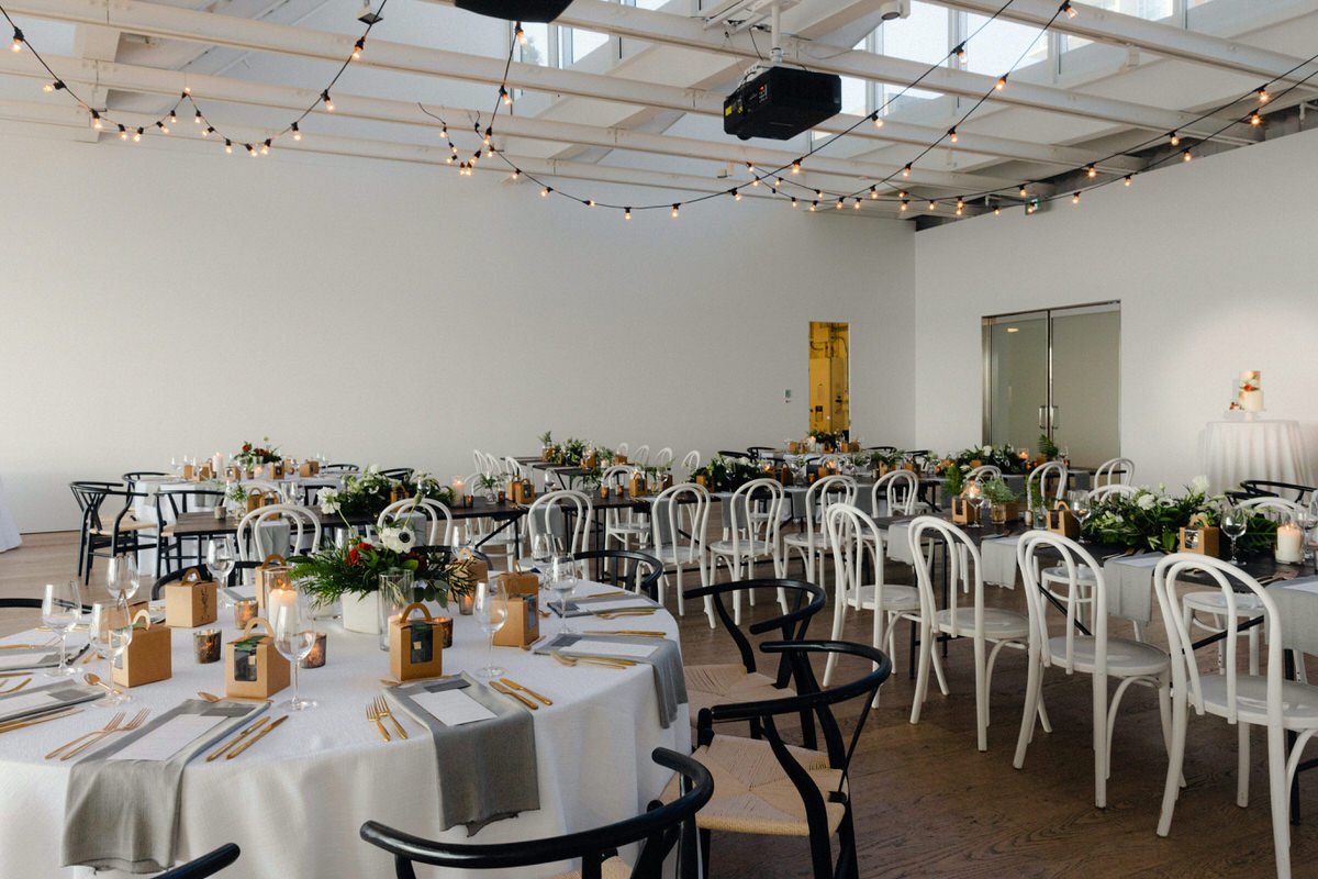 table settings in the seaspan pavilion of the polygon gallery