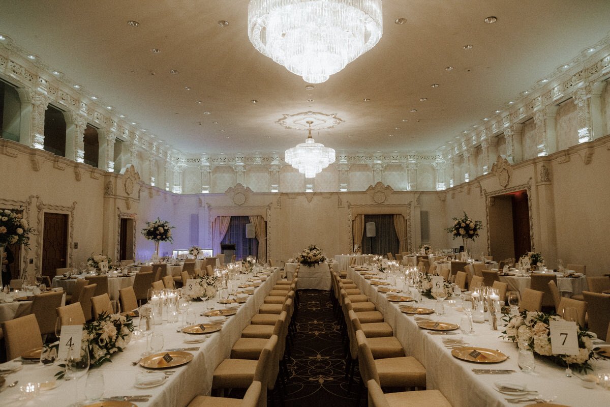 classic reception setup at the rosewood hotel georgia