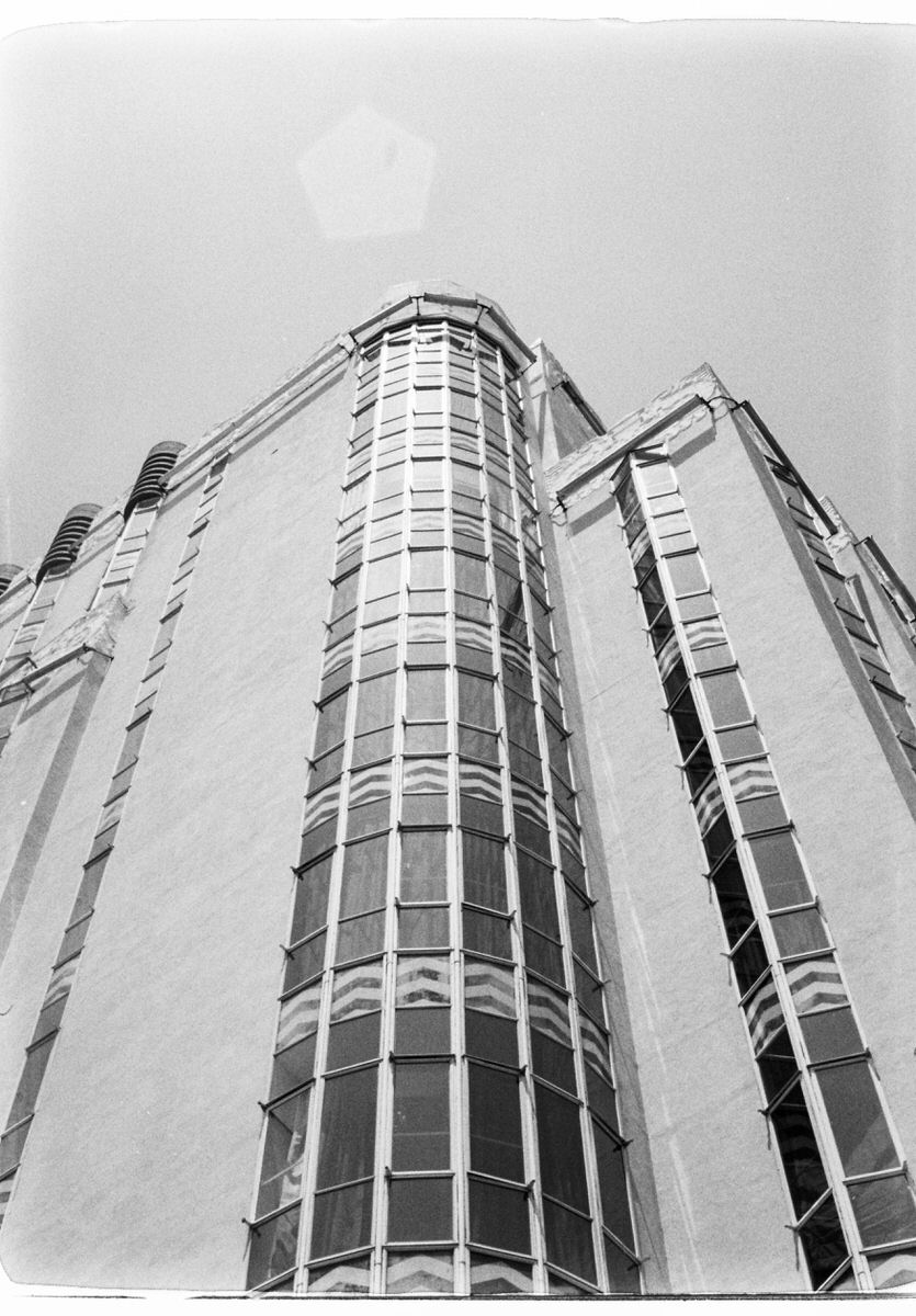 35mm film photo of Sunset Tower Hotel in West Hollywood