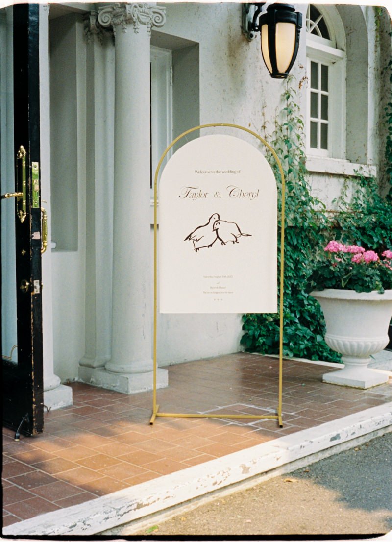35mm photo of wedding signage
