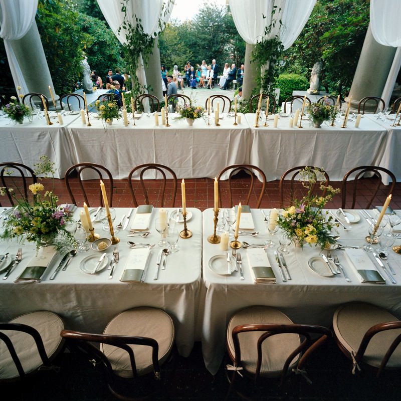 wedding reception setup at hycroft manor in vancouver