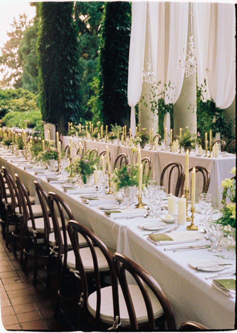 35mm film photo of wedding reception table at hycroft manor