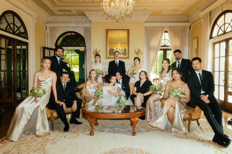 vanity fair style bridal party photo at hycroft manor