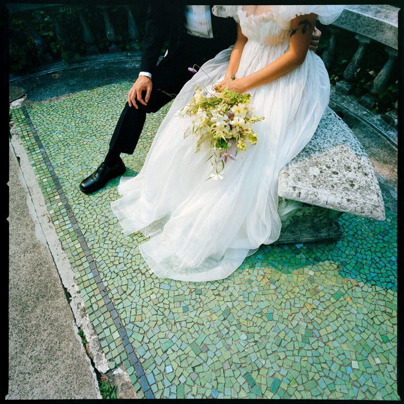 bridal portrait taken on medium format film