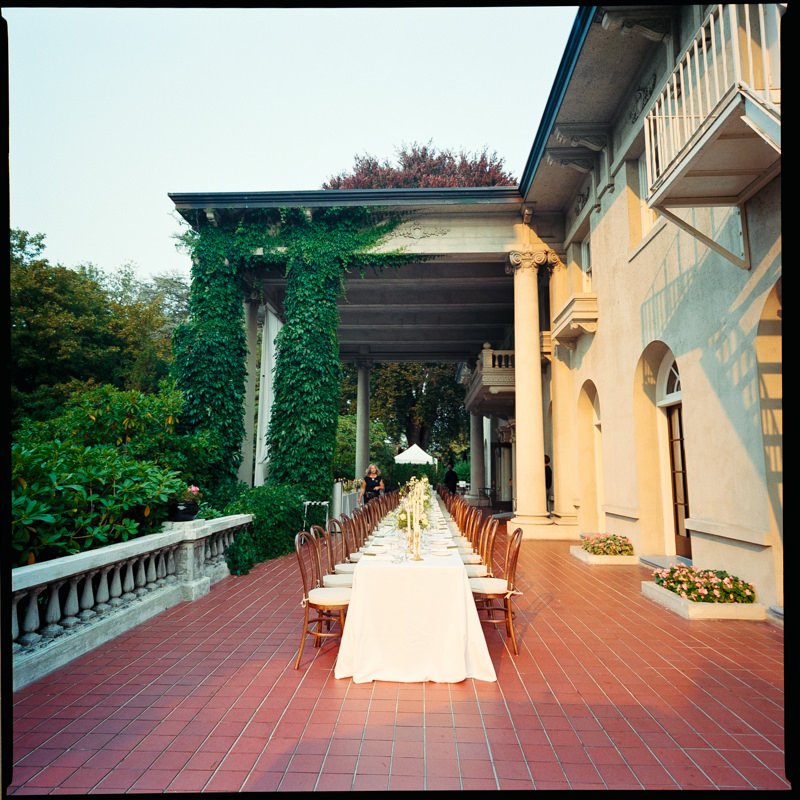 photo of wedding reception taken on medium format film