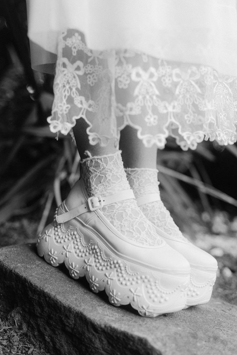 close up of simone rocha platform shoes