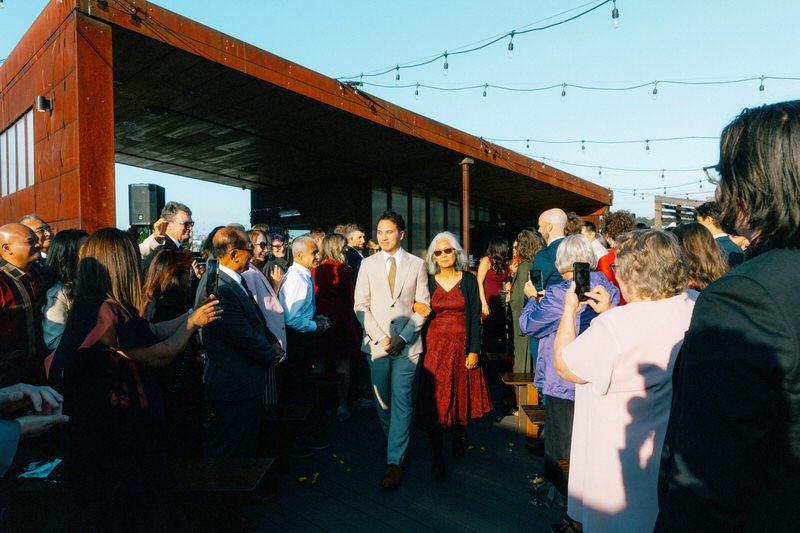 wedding guests entering ceremony at Withinsodo Seattle