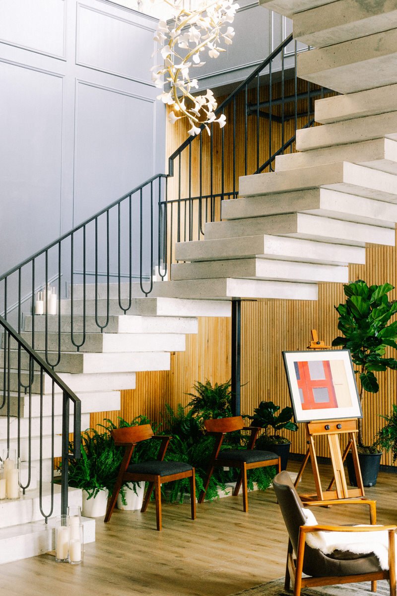 stairwell inside the hotel area of Switch House by Cescaphe in Philadelphia