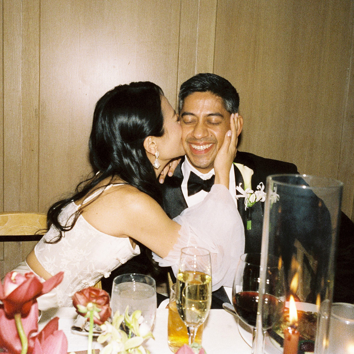 mixed race couple celebrating their wedding weekend at the parker palm springs captured on 35mm film