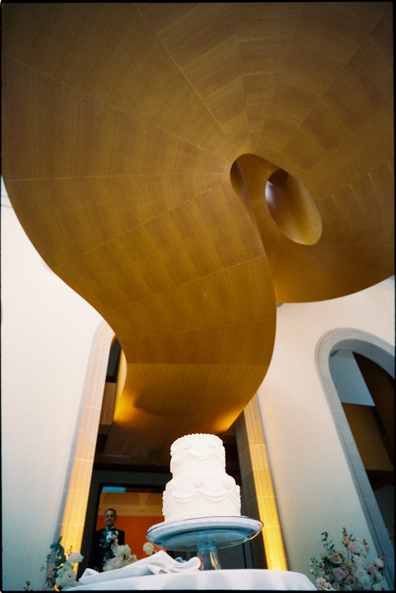 Frank Gehry spiral staircase and a wedding cake at the AGO captured on 35mm film