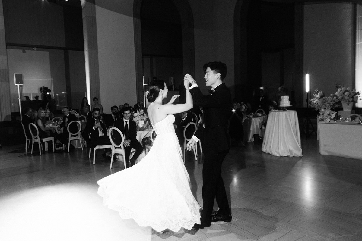 wedding couple during their first dance at the AGO Art Gallery of Ontario