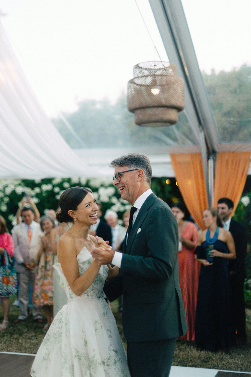 documentary moment between the bride and her father during first dances at UBC Botanical Garden