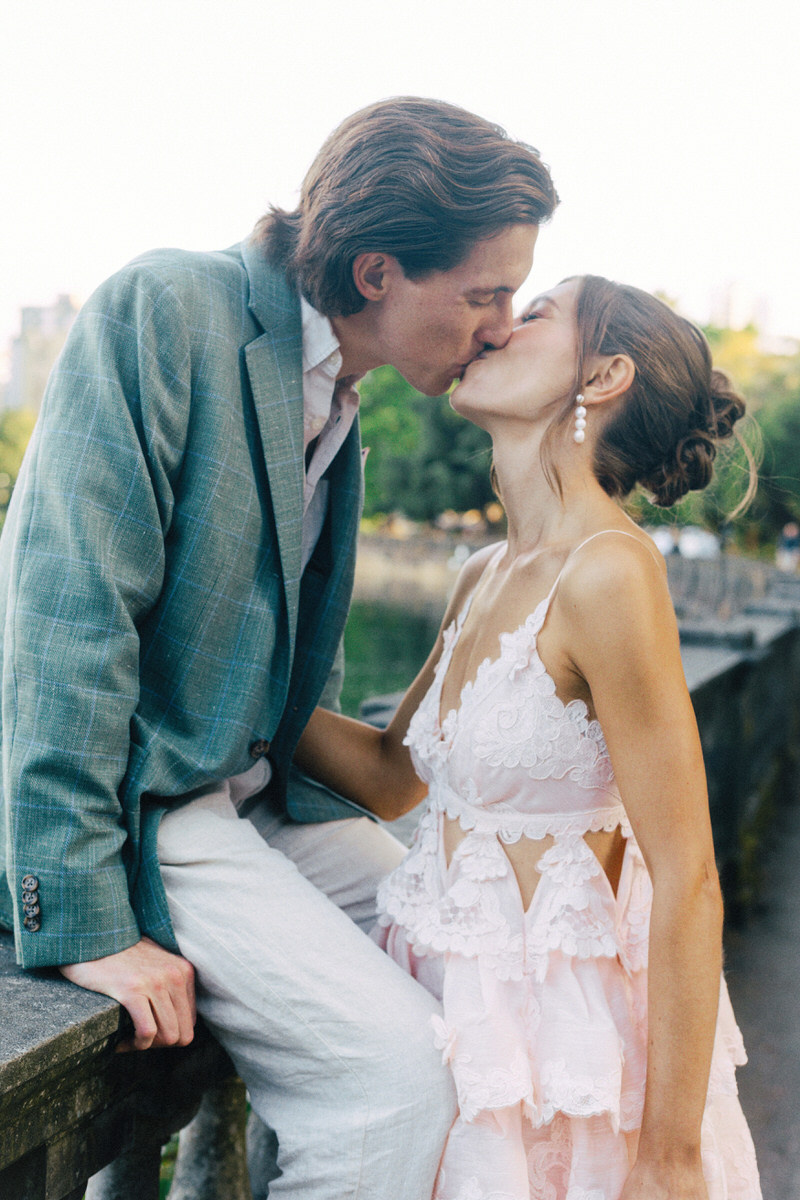 bride in Zimmerman Crushed Tiered Lace maxi dress